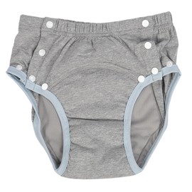 Adult Cloth Diaper Leakproof Cloth Diaper Cover, Washable Reusable Incontinence Protective Briefs Underwear, Extra Absorbency Pure Cotton Adult Incontinence Cloth Diaper Grey M