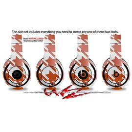 Skin Decal Wrap Works with Beats Studio 2 and 3 Wired and Wireless Headphones Houndstooth Burnt Orange Skin Only Headphones NOT Included
