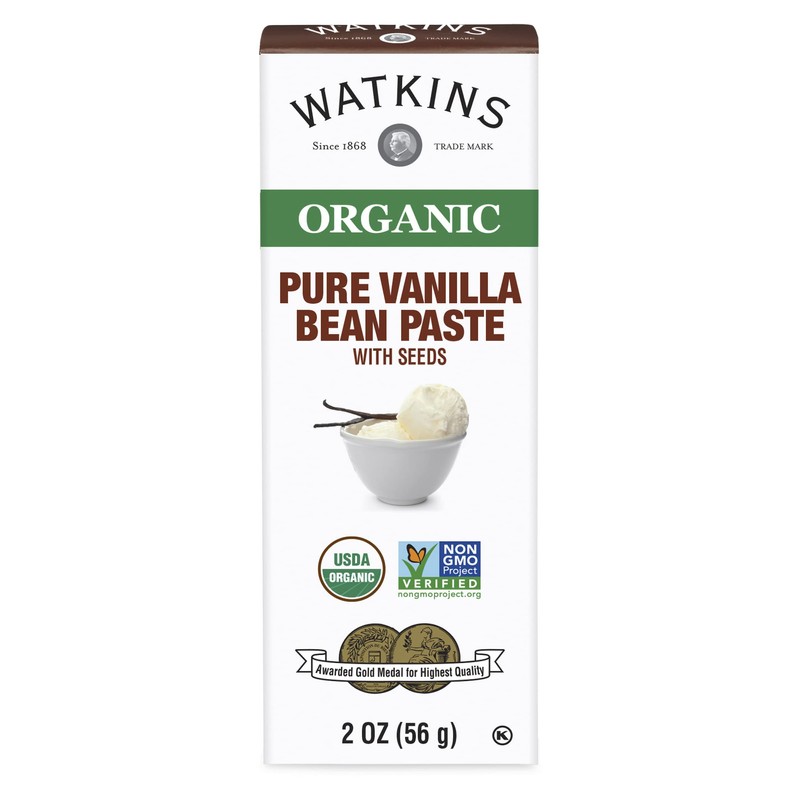 Watkins Organic Pure Vanilla Bean Paste, Non-GMO, Kosher, 2 oz.