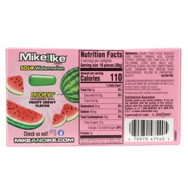 Mike and Ike Sour Watermelon Theater Boxes, Chewy Fruit Candies, Movie Night Treats, 4.25 Ounces (Pack of 3)