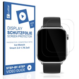 Ecultor 2x Schutzfolie 3D kompatibel mit Ice-Watch Smart 3.0 1.78 Zoll, Flexibel, 100% Abdeckung, Fingerprint Kompatibel, Made in Germany, Full Cover Displayschutz-Folie