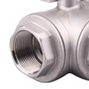 DERNORD 3-Way Ball Valve, T Mounting Pad, Stainless Steel 304
