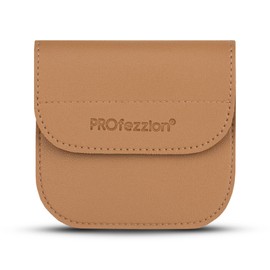 PROfezzion Camera Lens Filter Bag Filter Bag up to Diameter 82mm Filter Storage Bag Protection with Soft Lining PVC Brown Brown Coin Pocket, brown, Coin pocket
