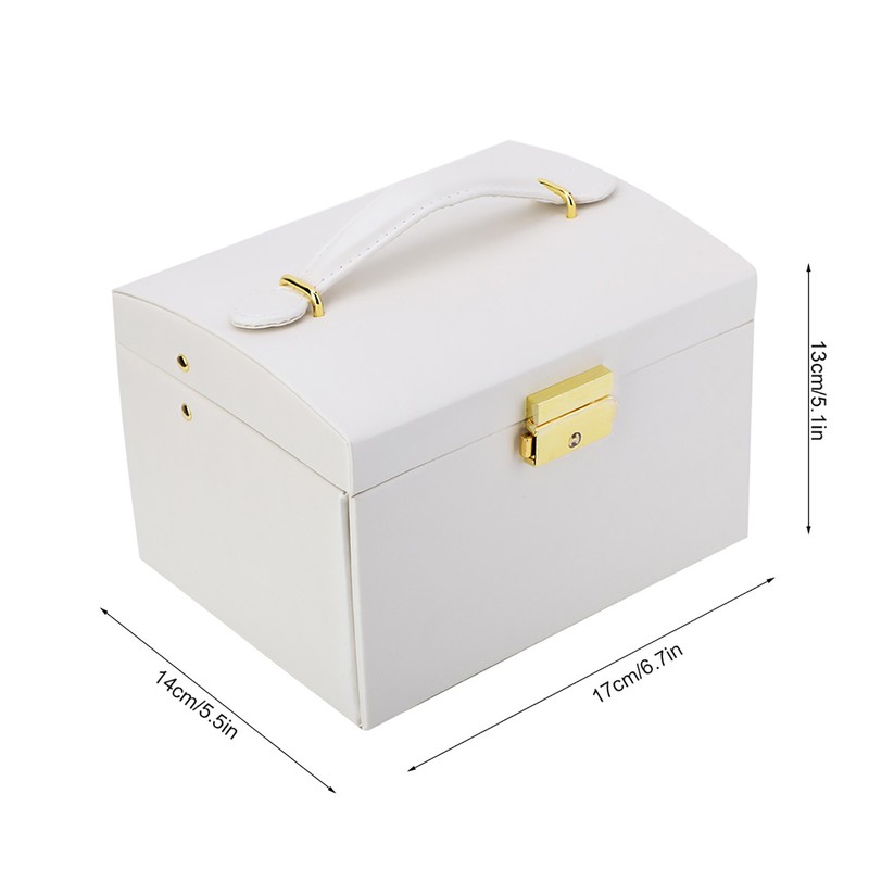 3 Tiers PU Leather Jewelry Storage Case Display Box Holder