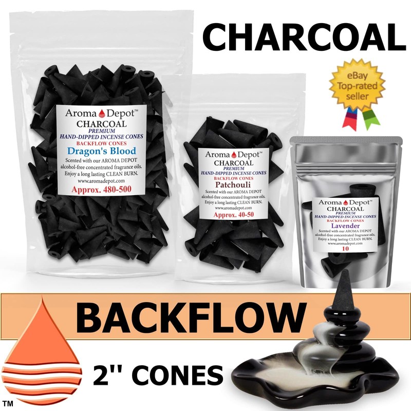 2'' Chocolate Backflow Charcoal Incense Cones (Approx. 45-50)