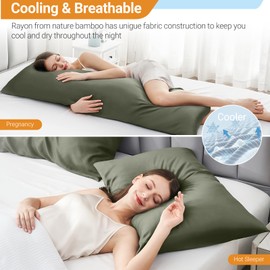 Warmstar 600 Thread Count Rayon Derived from Bamboo Cooling Pillowcases, Army Green, 20x26 Inches, Set of 2