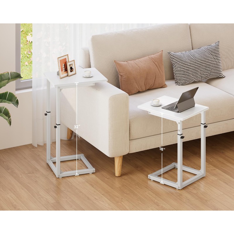 Vagusicc C Shaped End Table, 33"C Table End Table Adjustable