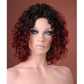 Forever Young UK Ladies Medium Wig Tousled Twirls Burgundy Black Fashion Wig