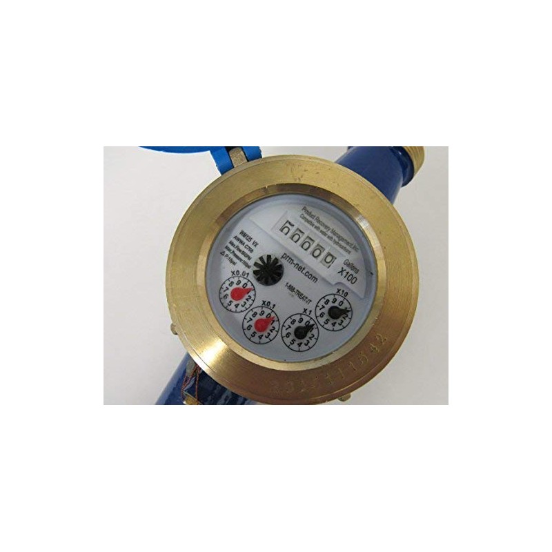 PRM 1 Inch NPT Multi Jet Water Meter, Brass Body