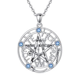 Flpruy Sterling Silver Pentagram/Celtic Knot/Star of David/Witch's Knot/Hecate/Pagan Magic Amulet Jewelry for Women, Sterling Silver