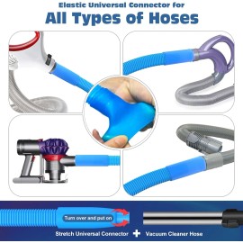 PetOde 2 Pieces Dryer Vent Cleaner Kit Compatible with All Vacuum Cleaner, Blue