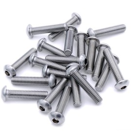M8 (8mm x 30mm) Hex Socket Button Machine Screw (Bolt) - Stainless Steel (A2) (Pack of 10)