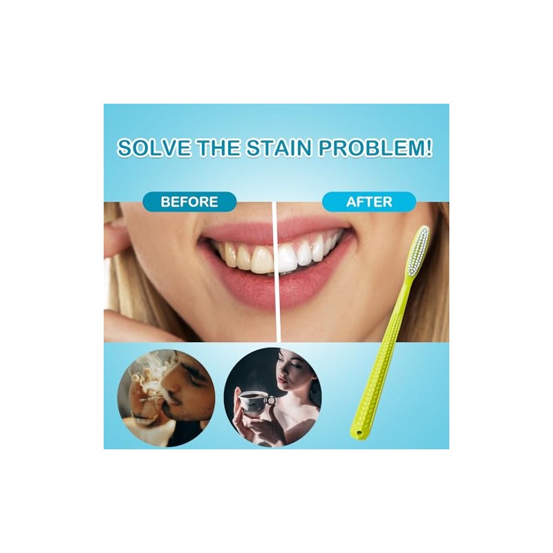 EasyHonor Cepillo de Dientes Grande, Cerdas Duras y Firmes sin