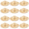 AUEAR, 12 Pack 4 Inch Mini Natural Straw Hat Cap