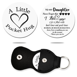 To My Daughter Inspirational Gifts for Women Daughter Pocket Hug Token Keychain Accessories Daughter I Love You Gifts for Her Girls Graduation Wedding Birthday Gifts for Women Engraved Sobriety Gifts