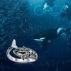 YueYuan Orca Ring 925 Sterling Silver Orca Jewellery Animal Ring
