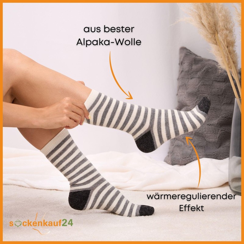 Alpaca Socks for Men/Women, Woollen, Warm, Winter Socks, 4 Pairs,