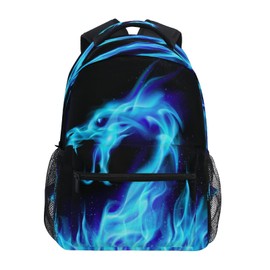 Kcldeci Blue Fire Dragon Kids Backpack for Boys Girls Elementary Kindergarten Preschool School Bag Toddler Book Bags