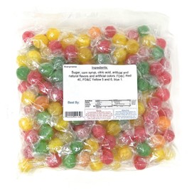 YANKEETRADERS Assorted Sour Fruit Balls, 2 Lb Bag
