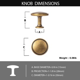 Yanxia Set of 12 Antique Brass Minimalist Cabinet Knobs with Subtle Concave Rim Detailing Vintage Hardware for Kitchen Drawer