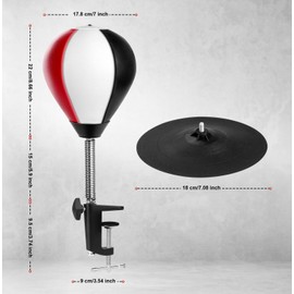 Large Desktop Punching Bag - Suctions to Your Desk, Stress Relief Boxing Bag Speed Balls with Metal Clamp & Strong Suction Cup, Funny White Elephant Gifts for Boss, Coworker, Kids