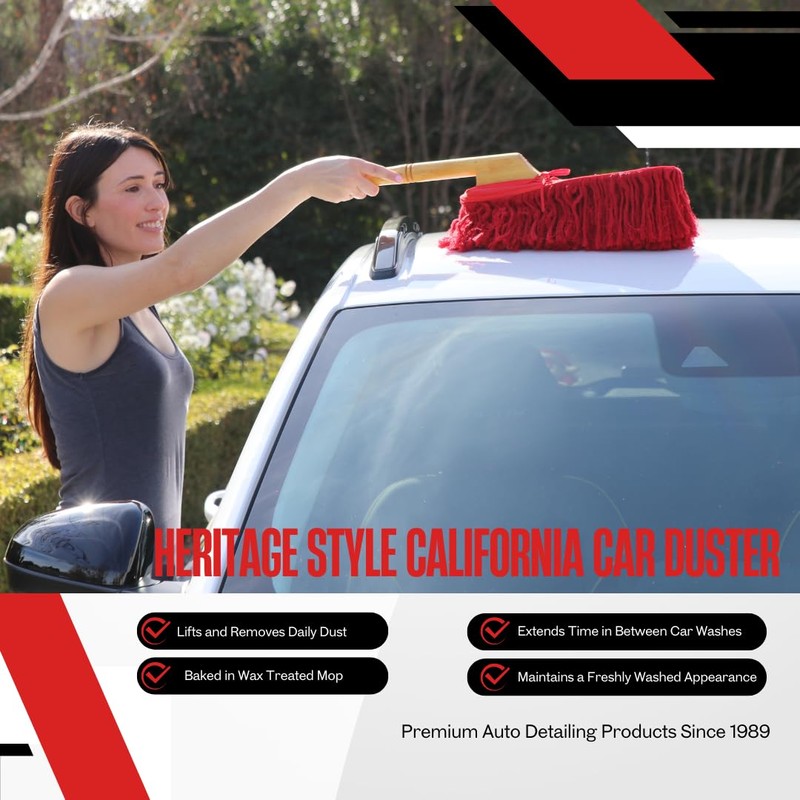 California Car Duster Heritage Edition Wood Handle and Cotton Mop
