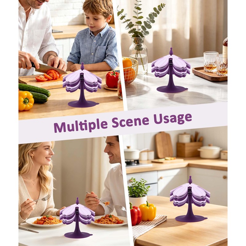 Mabnuby Silicone Trivet Mat - 6 Flower-Shaped Silicone mats +