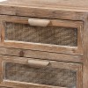 Baxton Studio Calida Whitewashed Brown Wood and Rattan 2-Drawer End
