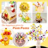 TOAOB 300 Pieces Pompoms 20 mm Small Yellow Pompom Fluffy