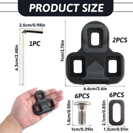 Bike Cleats Compatible with Look KEO Bike Grip Cleats Bicycle Cleats for Cycling Shoes Indoor Outdoor Road Mountain Bike Cleat Set Road Bike Pedals with mounting set Anti-Slip TPU Surface-Black