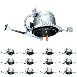 MW Lighting 12 Pack 6 Inch Recessed Lighting Housing Can Light New Construction, Air Tight Ceiling Can with TP24 Connector 120-277V, IC Rated, UL, ETL Listed
