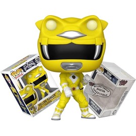 Funko Yellow Ranger (Glow-in-The-Dark) - Mighty Morphin Power Rangers The Movie + ToyBop Protector: Retro Pop! TV Vinyl Figure (Bundled with Pro-Deluxe Pop Protector Collector Case Box Gift Set)
