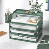 FANXIYQ Metal Stackable Letter Trays, 4-Tier Desk Organizer & Paper