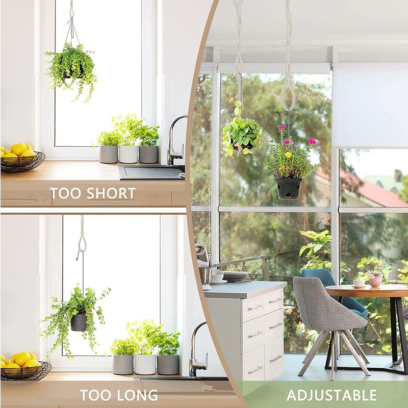 YQQKIRA520 Connectable Plant Hanging Extenders,Durable Rope Plant Hanger Extender for