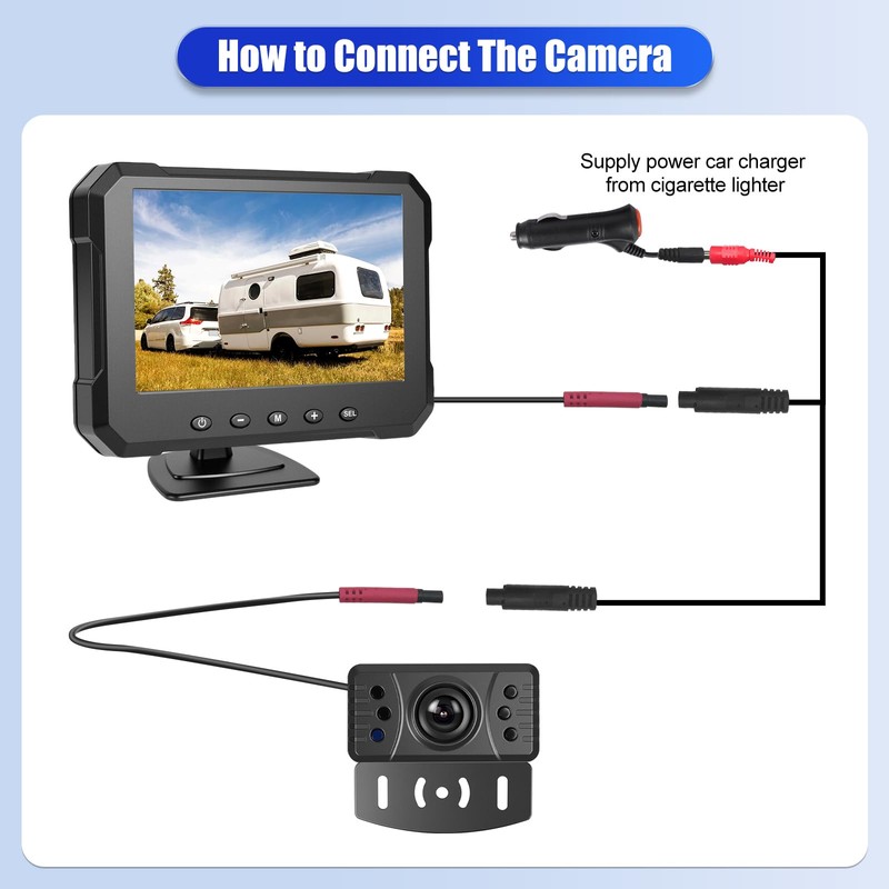 OiLiehu Wired Reversing Camera System Kit, HD 1080P 5 Inch