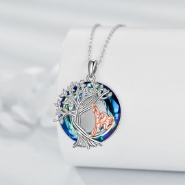 YFN Karate Necklace Sterling Silver Taekwondo Jiu Jitsu Pendant Tree of Life Jewelry Birthday Graduation Gifts for Women