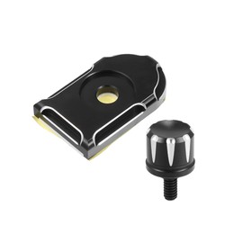 Hihaha Motorcycle Seat Bolt Screw with Knob Cover for Harley Davidson Softail Sportster 1996-2003 / Rear Fender Knurled Mount Bolt/Durable Aluminum Alloy 1/4"-20/1 Set Black