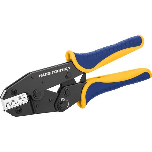Haisstronica HS-5327 Crimping Pliers, Ratchet Type, Open Barrel Terminal Crimping