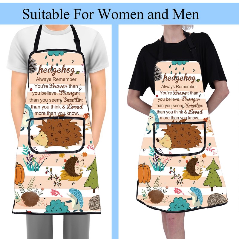 BNQL Hedgehog Apron with Pockets - Funny Kitchen Apron Gift