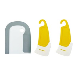 3PC Food Scraper Set, Nylon and Silicone for Cleaning of Pots, Pans, Dishes - BPA Free Plastic Scraper for Tough Cleaning and Silicone Spatula Cleaning Dishes Cooking and Baking - Kitchen Tools