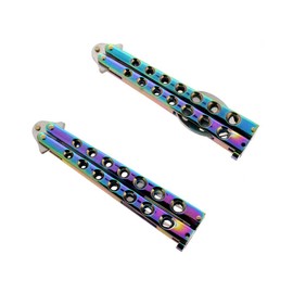 Butterfly Fork And Spoon Set For Hunting, Camping and Hiking Purposes. (Rainbow)