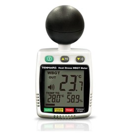 TENMARS WBGT TM-288 Heatstroke Measuring Instrument, Japanese Instruction Manual Included, Black Ball Type, Alarm, Heat Stroke Alert, Thermometer, Heat Index Measuring Device