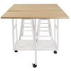 Casual Home Breakfast Cart with Drop-Leaf Table, White