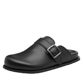Coach Men's Buckle Clog, Charcoal/Black, 12