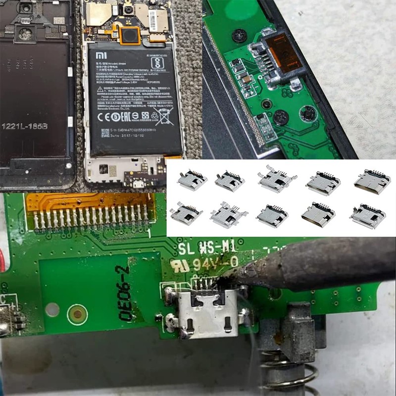 PENGLIN 50PCS Micro USB Female Connector Micro USB Female Socket