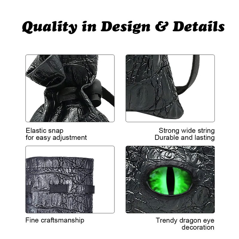 Haxtec Dragon Eye Dice Bag Drawstring Leather DND Dice Bag