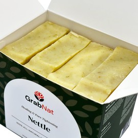 4-Pack Nettle Soap (4 x100grams/ 4 x 3.5oz) | Handmade, All-Natural, Cold-Processed, Plant-Based | Clarifying & Revitalizing for Face & Body | Suitable for All Skin Types