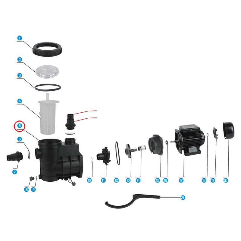 Spare Part Swimming Pool Pump WilTec-200/300 Pump Housing