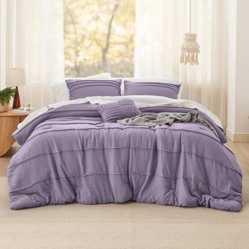 Bedsure Purple King Size Comforter Set - 4 Pieces Pinch