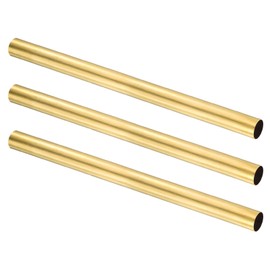 uxcell 3Pcs H62 Brass Round Tube, 21mm OD 0.5mm Wall Thickness 300mm Length Seamless Precision Straight Pipe Tubing for DIY Projects Crafts Gardening Industry Precision Applications
